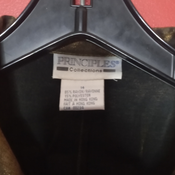 Shiny Gold Principles Top Sz 14 - Picture 5 of 7